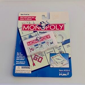 Monopoly Board Game Keychain 1998 Mini Game Board, Box & Pieces New